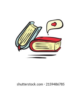 text books. vector illustration of books. red and blue color book.