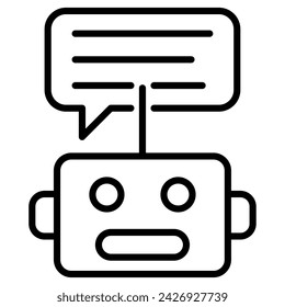 Text Bot icon line vector illustration