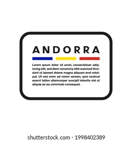 Text box with Andorran flag on white background.