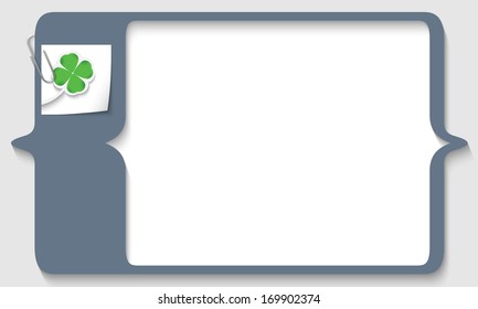 text box for any text with cloverleaf and paper clip