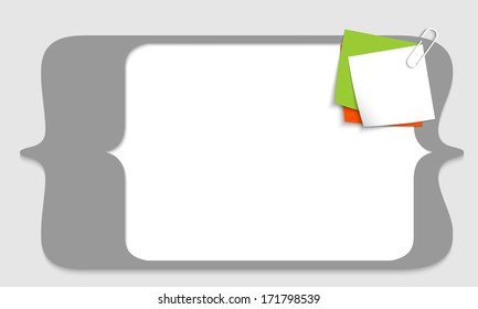 text box for any text with colored notes and paper clip