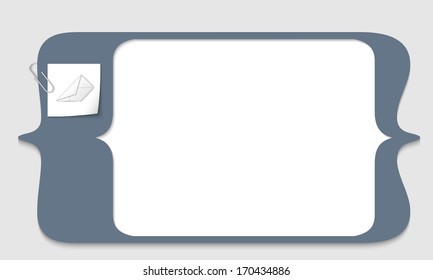 text box for any text with envelope and paper clip