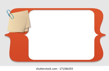 text box for any text with notepaper and paper clip