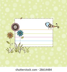 Text Box with Bird on Green Background