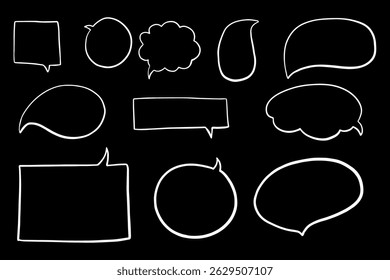 Text box chalkboard blank speech bubbles