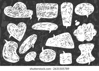 Cuadro de texto pizarra burbujas de discurso en blanco
