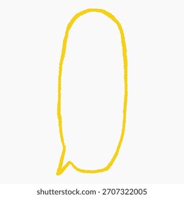 Burbuja de discurso de crayón de pizarra de cuadro de texto con líneas dibujadas a mano visibles y textura de garabato sutil. Marcas de boceto de estilo infantil, vacías para texto o notas.