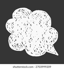 Textfeldschachtel mit weichen Stifträndern für beiläufigen Text. Buntstift-Sprechblase im spielerischen Doodle-Look. Handgezeichnete Umrisse für kreativen Dialog.