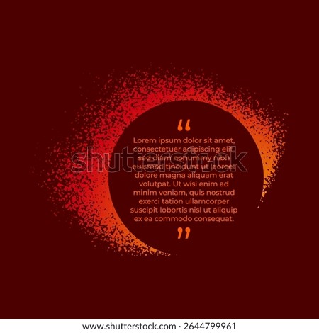 Text box with color gradient spray paint texture, grunge brush square banner with copy space for replacement text, qoutes and information