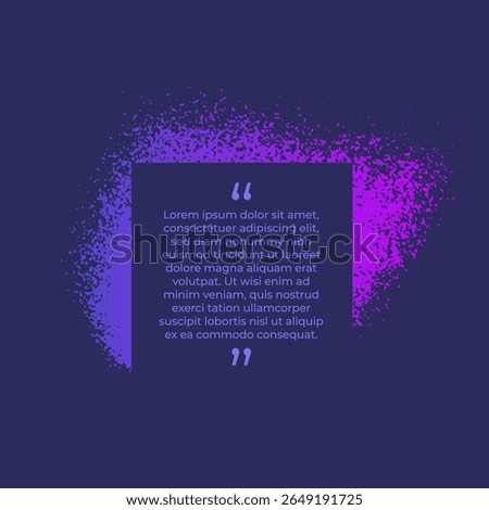 Text box with color gradient spray paint texture, grunge brush square banner with copy space for replacement text, qoutes and information	