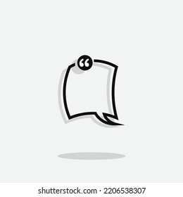 Text box. Colored quote box speech bubble template text note bracket citation message page. empty frame sticker cartoon vector isolated