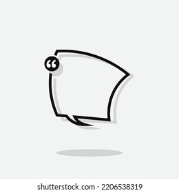 Text box. Colored quote box speech bubble template text note bracket citation message page. empty frame sticker cartoon vector isolated