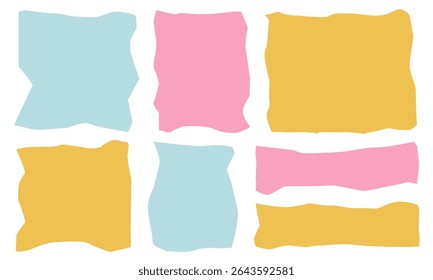 İrregular text box. Colorful abstract shapes displayed in a modern design showcasing creativity and playful expression through form and color arrangement