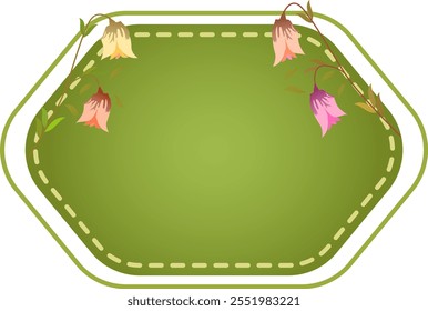 text box with combination flower, green background	