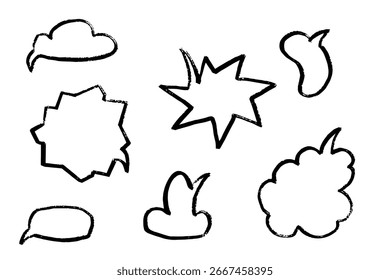 Cuadro de texto crayon burbujas de discurso en blanco