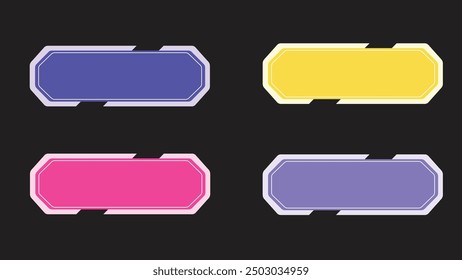 Text box design with 4 sets of colors, banner text box, text box with various colors