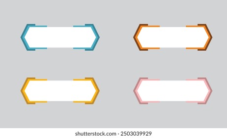 Text box design with 4 sets of colors, banner text box, text box with various colors