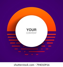 Text box design with abstract sunset background eps 10 vector stock illustration