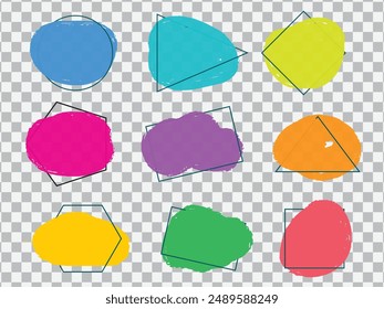 text box design with geometric outline shapes 