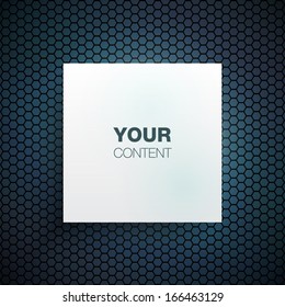 Text box design with hexagon pattern background Eps 10 vector illustration