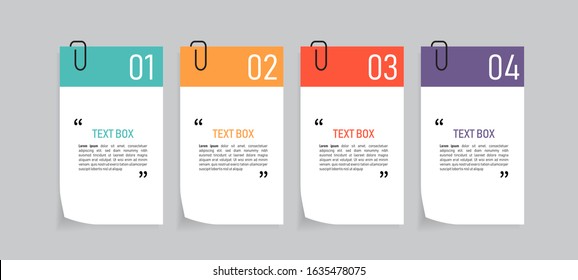 Text Box Design With Note Papers.