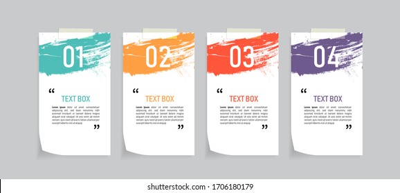 Text box design with note papers.