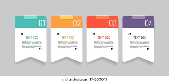 Text box design with note papers.