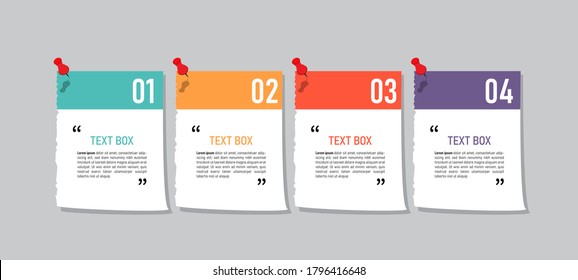 Text Box Design With Note Papers.