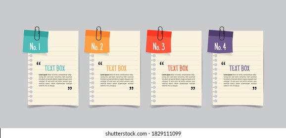 Text Box Design With Note Papers.