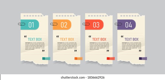 Text box design with note papers mock up.	