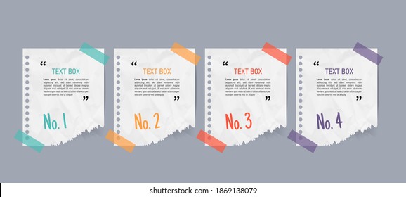 Text box design with note papers mock up.	