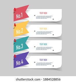 Text box design with note papers mock up.	