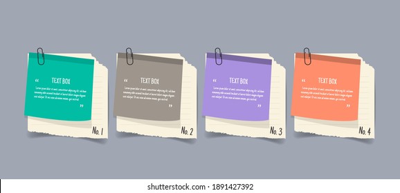 Text Box Design With Note Papers.