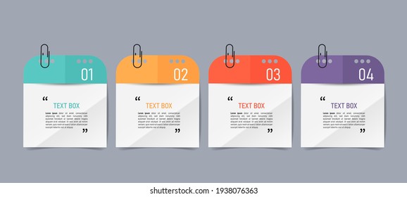 Text Box Design With Note Papers Mock-up.