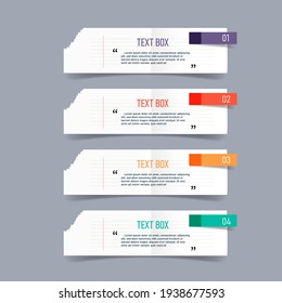 Text box design with note papers mock up.	