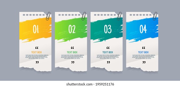 Text box design with note papers.