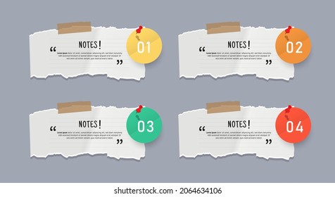 Text box design with note papers mock up.	