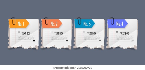 Text Box Design With Note Papers Mockups.