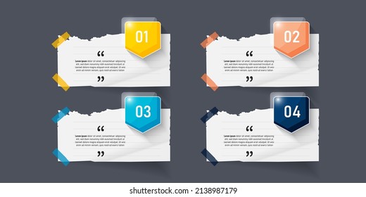 Text box design with note papers mockups.