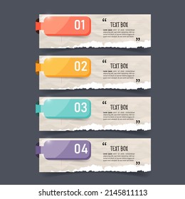 Text box design with note papers mockups.