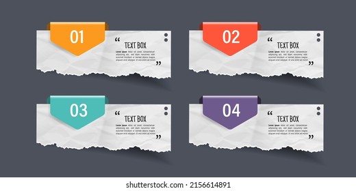 Text box design with note papers.