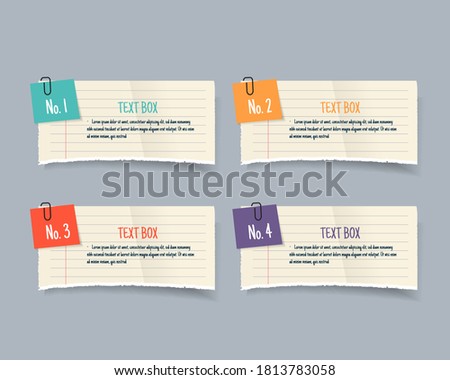 Text box design with note papers mock up.	