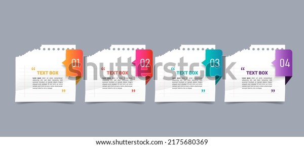 Text Box Design Note Papers Infographic Stock Vector (Royalty Free ...