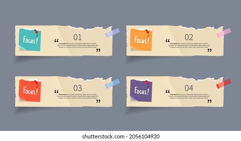 Text box design with notepapers.