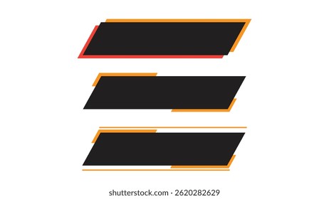 Text box design set for name on video, text box set, name banner set, text banner 3 different sets