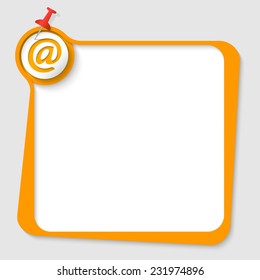 text box with email icon and pushpin