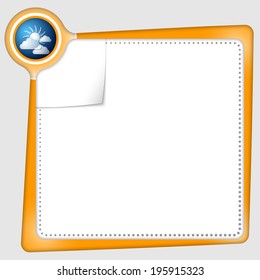text box for entering  text with clouds and sun
