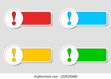 Text box and exclamation mark. Vector illustration