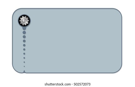Text box for fill your text and cogwheel