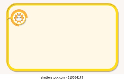Text box for fill your text with cogwheel and manager
